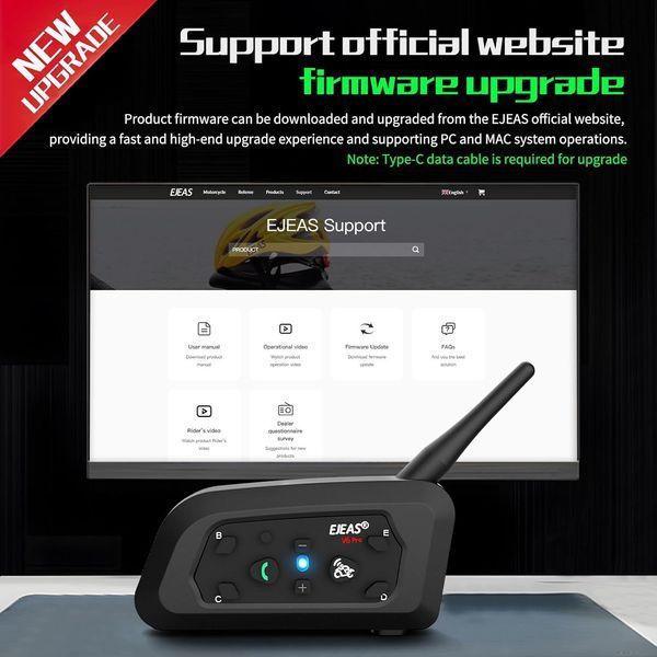 Система інтеркому для мотоциклетного шолома EJEAS V6 Pro+