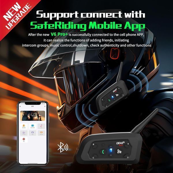 Система інтеркому для мотоциклетного шолома EJEAS V6 Pro+