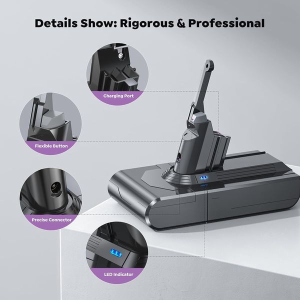 Замінний акумулятор ємністю 6000 мАг для Dyson