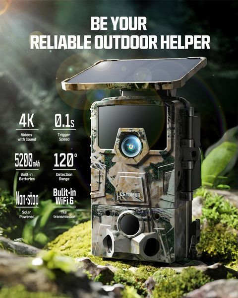 Камера спостереження за дикою природою  4K WiFi 6 з акумулятором 5200 мАг фото