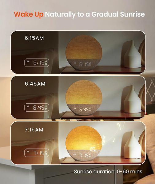 Розумний будильник-нічник з підсвічуванням Dreamegg Sunrise 1 фото