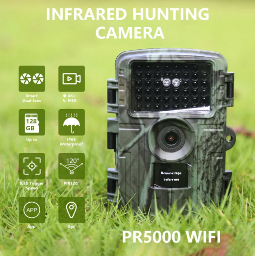 Водонепроницаемая фотоловушка HunterCam PR 5000 Wifi 4K 60MP