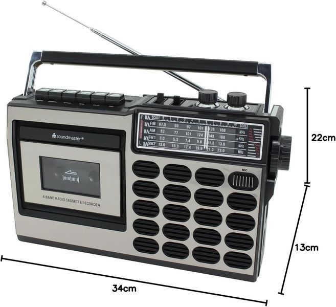 Ретро-радіомагнітола з USB/SD кодуванням Soundmaster RR18SW фото