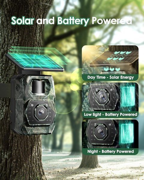Камера для стеження дикої природи MAXDONE Solar Trail Camera 48 МП Wi-Fi Bluetooth фото