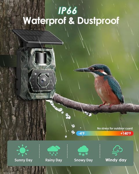 Камера для стеження дикої природи MAXDONE Solar Trail Camera 48 МП Wi-Fi Bluetooth фото