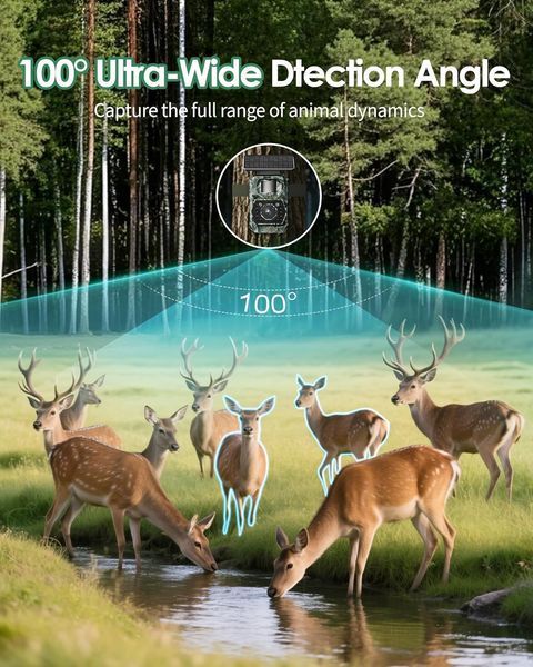Камера для стеження дикої природи MAXDONE Solar Trail Camera 48 МП Wi-Fi Bluetooth фото