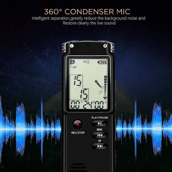 Багатофункціональний диктофон 64GB з РК-дисплеєм та MP3-плеєром фото