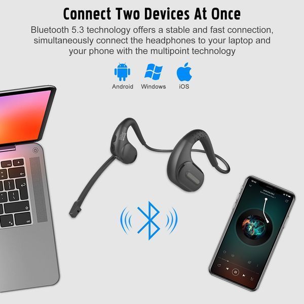 Бездротова гарнітура Giveet Bluetooth 5.3 зі знімним мікрофоном фото