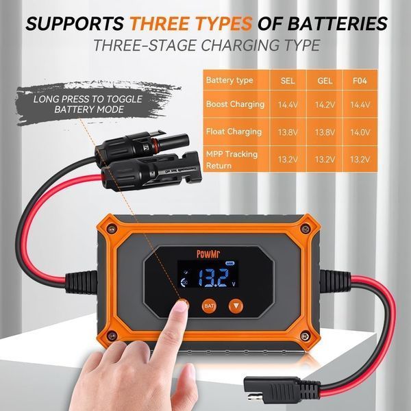 Контроллер заряда солнечных батарей PowMr 15A 12V/24V MPPT