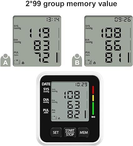 Автоматический тонометр для измерения давления с памятью для 2 пользователей NWOUIIAY