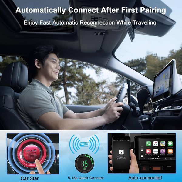 Беспроводной CarPlay адаптер для автомобиля с Bluetooth