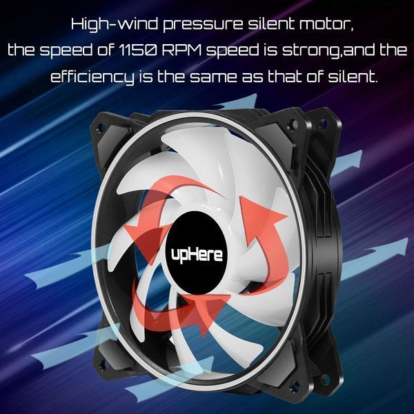 Комплект охолодження 120 мм з пультом upHere 3 RGB Fans Set  фото