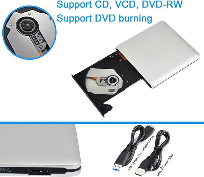 Зовнішній CD/DVD привід для ноутбука/настільного комп'ютера USB 3.0 Type-C фото