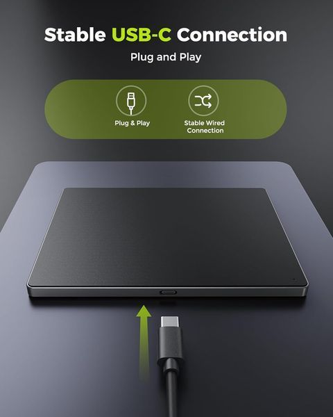 Зовнішній ультратонкий алюмінієвий USB-трекпад Seenda Wired Touchpad для Windows фото