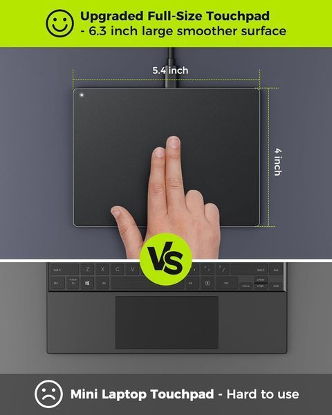 Зовнішній ультратонкий алюмінієвий USB-трекпад Seenda Wired Touchpad для Windows фото
