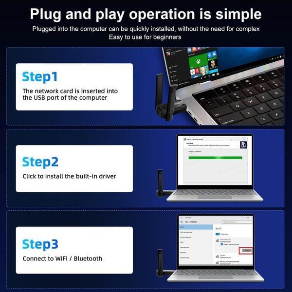AX900M 2 в 1 USB Wi-Fi Bluetooth Dongle для ПК фото