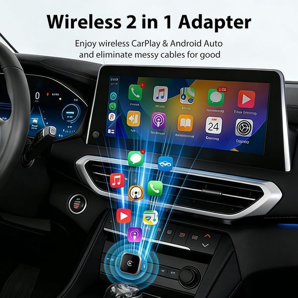 Беспроводной адаптер для авто CarPlay и Android Auto 2-в-1