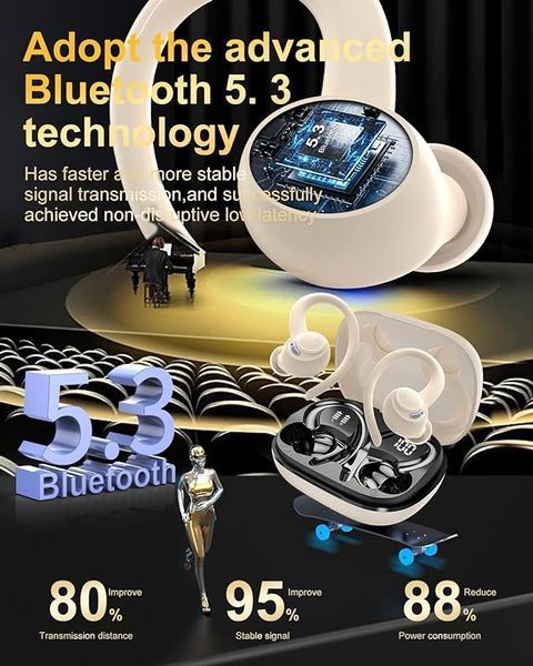 Бездротові Bluetooth навушники Jesebang, водонепроникні, 2024 HiFi, із мікрофоном ENC фото