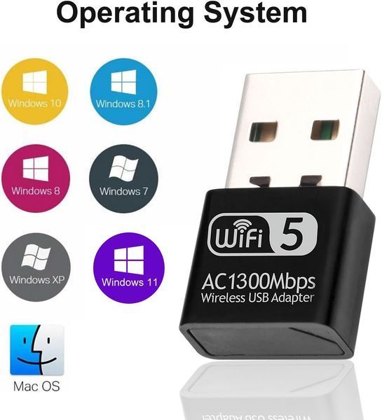 Адаптер USB WLAN AC1300 (до 867 Мбит/с 5 ГГц, 400 Мбит/с 2,4 ГГц) фото