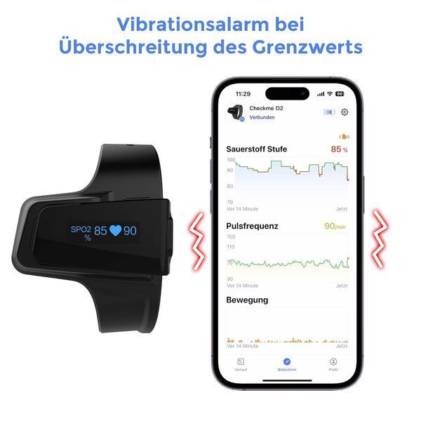 Пульсоксиметр ViATOM Bluetooth с будильником