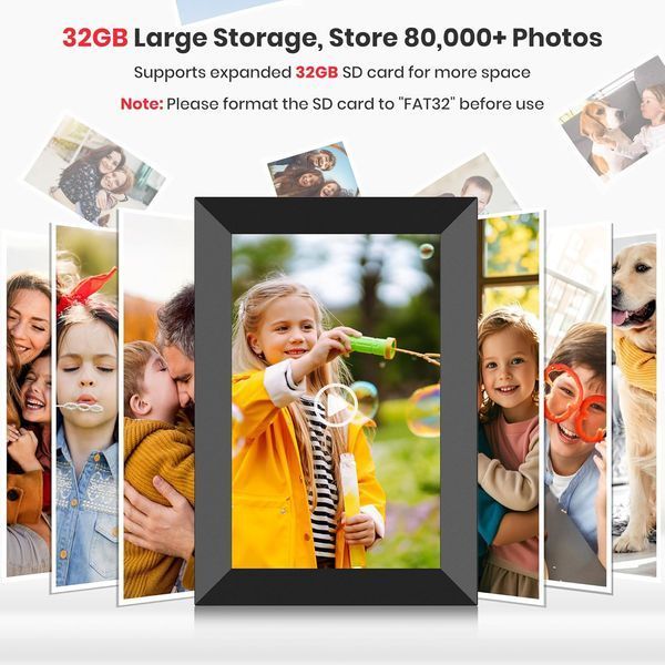 Цифрова фоторамка Frameo 10,1 дюйма Smart Cloud з Wi-Fi та сенсорним екраном HD IPS