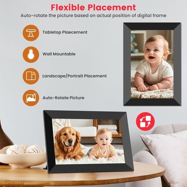 Цифрова фоторамка Frameo 10,1 дюйма Smart Cloud з Wi-Fi та сенсорним екраном HD IPS