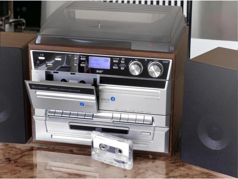 Програвач вінілу Soundmaster MCD5550DBR з радіо DAB+/FM, CD/MP3 фото