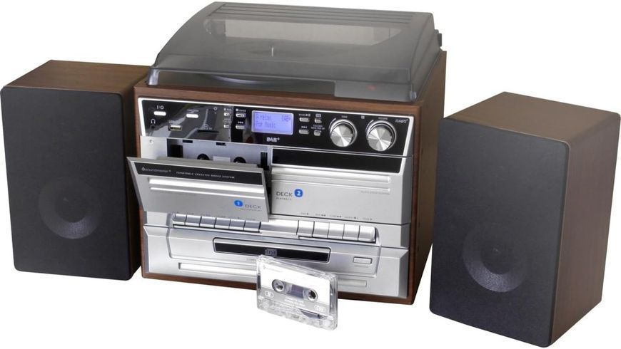 Програвач вінілу Soundmaster MCD5550DBR з радіо DAB+/FM, CD/MP3 фото
